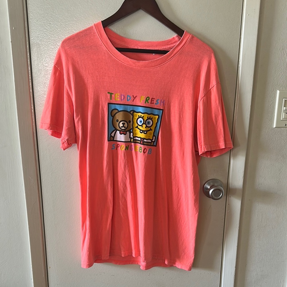 Teddy Fresh x Spongbob Coral Graphic Short Sleeve Tee Shirt